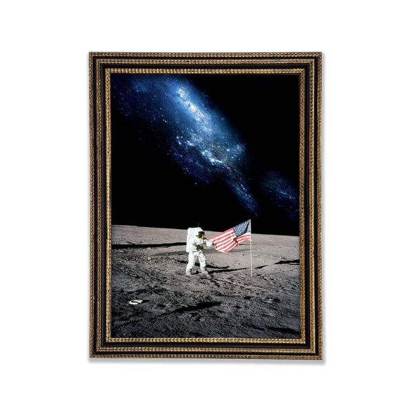 Steht Die Amerikanische Flagge Noch Auf Dem Mond Ebern Designs Astronaut und die amerikanische Flagge auf dem Mond